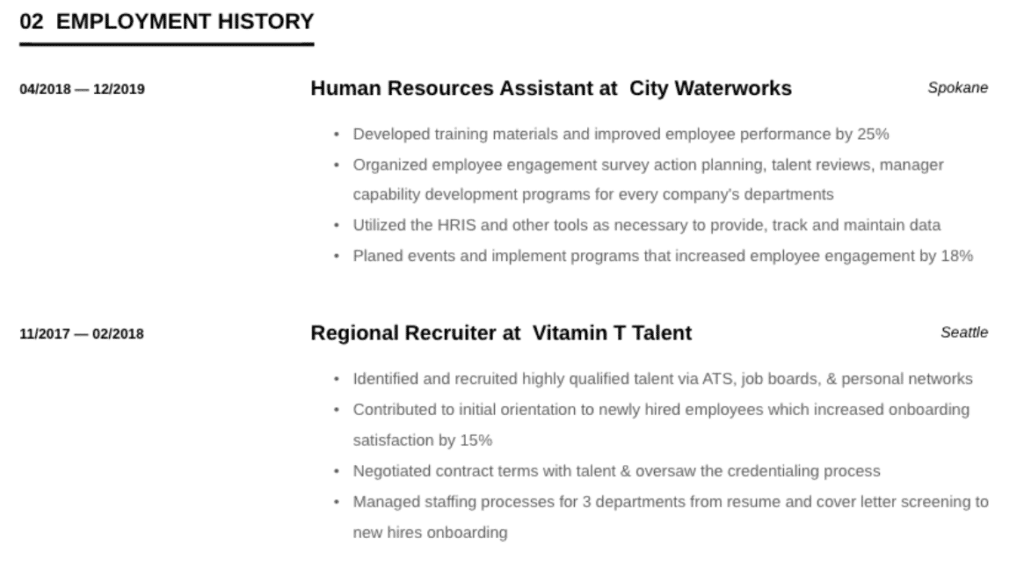 Human Resources HR Generalist Resume Examples To Inspire You HR 