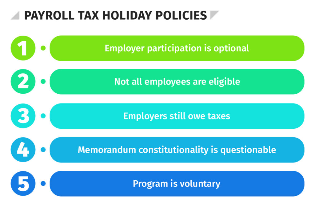Payroll tax holiday policies
