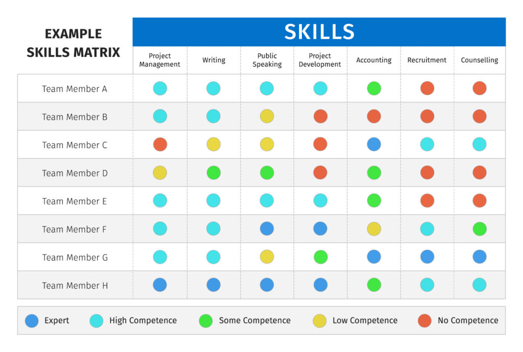 it service management skills matrix