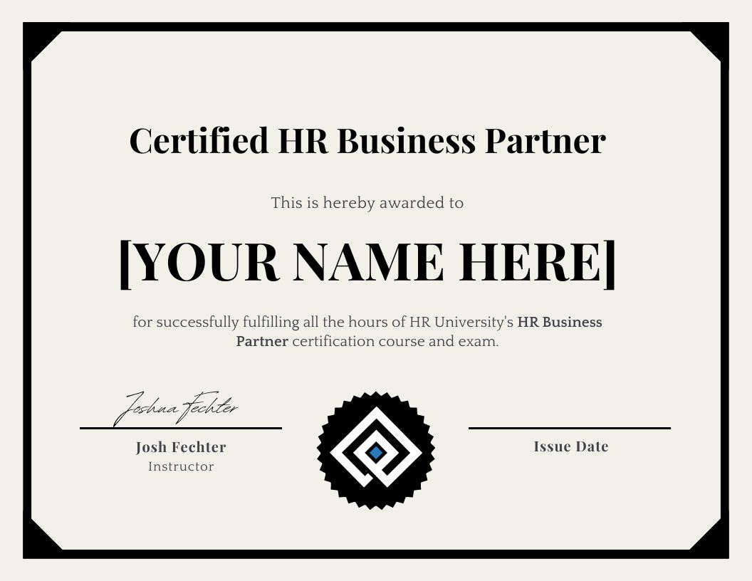 HR Business Partner Certification