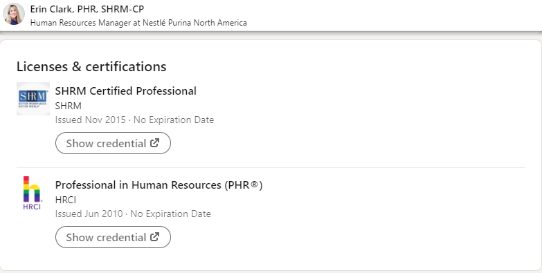HR Manager Licenses and Certifications Linkedin