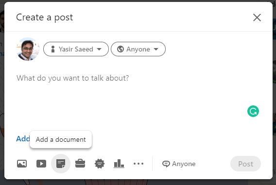 How to create a post on Linkedin