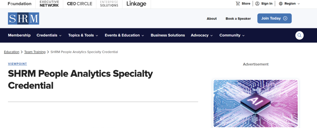 SHRM - People Analytics Specialty Credential